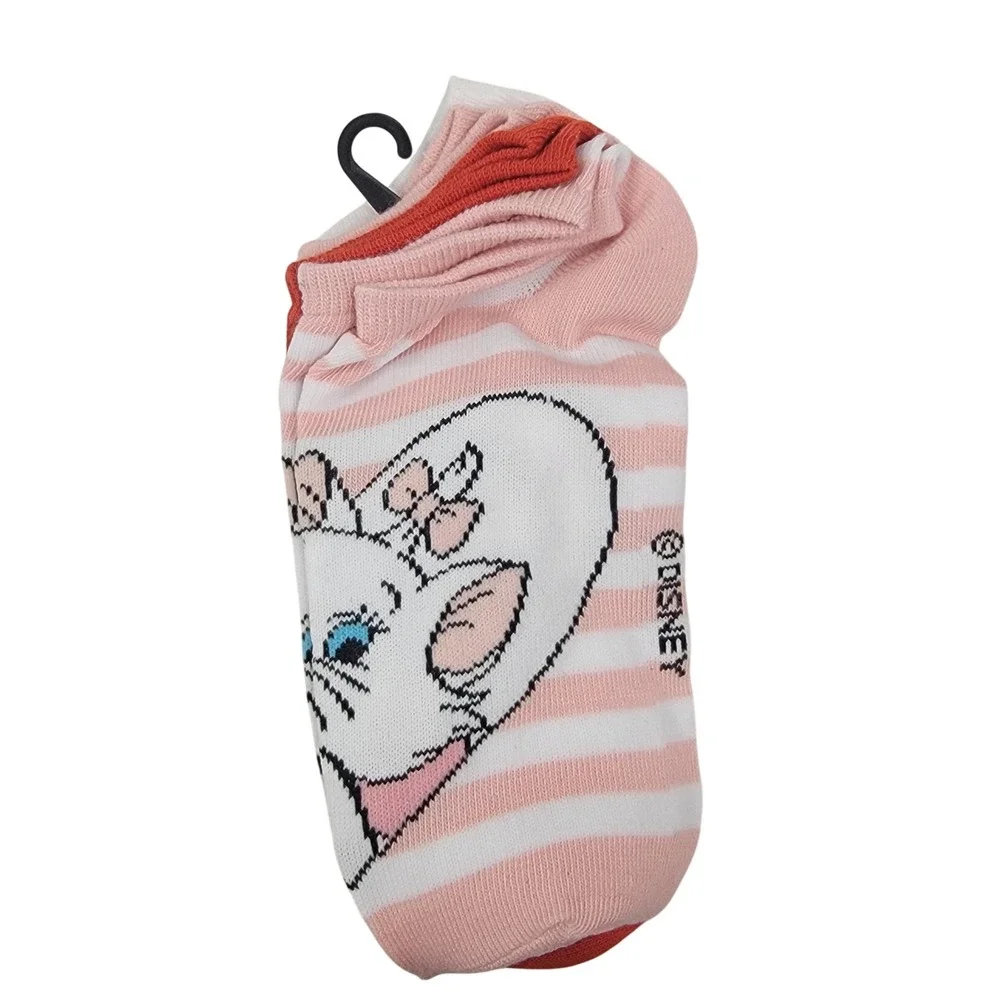 Disney Marie Cat‎ Amore Hearts Love Socks Women Shoe Size 4-10 No Show 5 Pairs